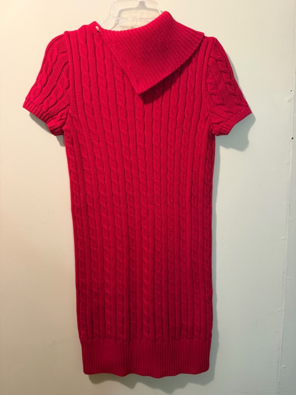 Ralph Lauren Short-Sleeve Cable Knit Dress in Vivid Red Girls XL 16 - Picture 3 of 4